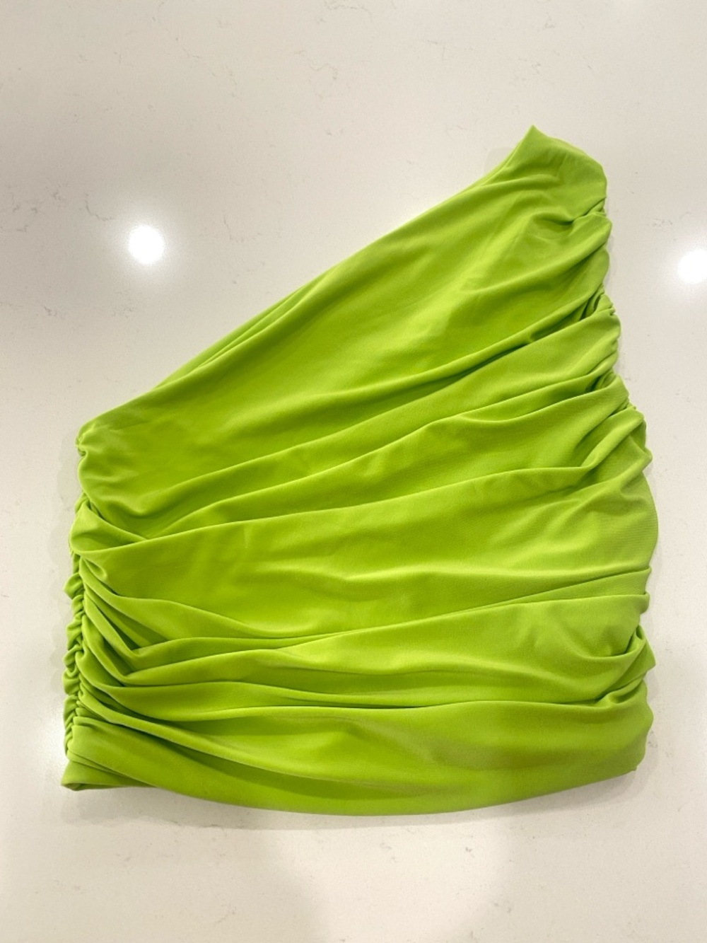 Express Neon Green One Shoulder Top